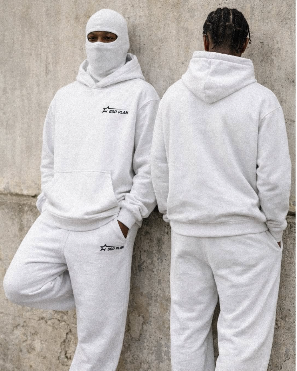 God plan perfect hoodie grigio chiaro box logo