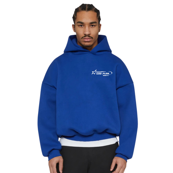 GOD PLAN PERFECT HOODIE BLU BOX LOGO