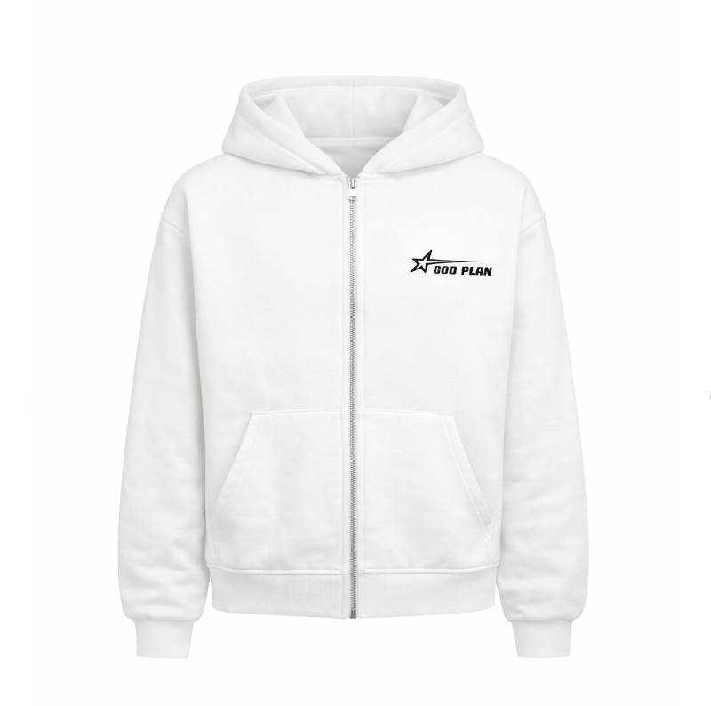 Godplan hoodie zip bianca