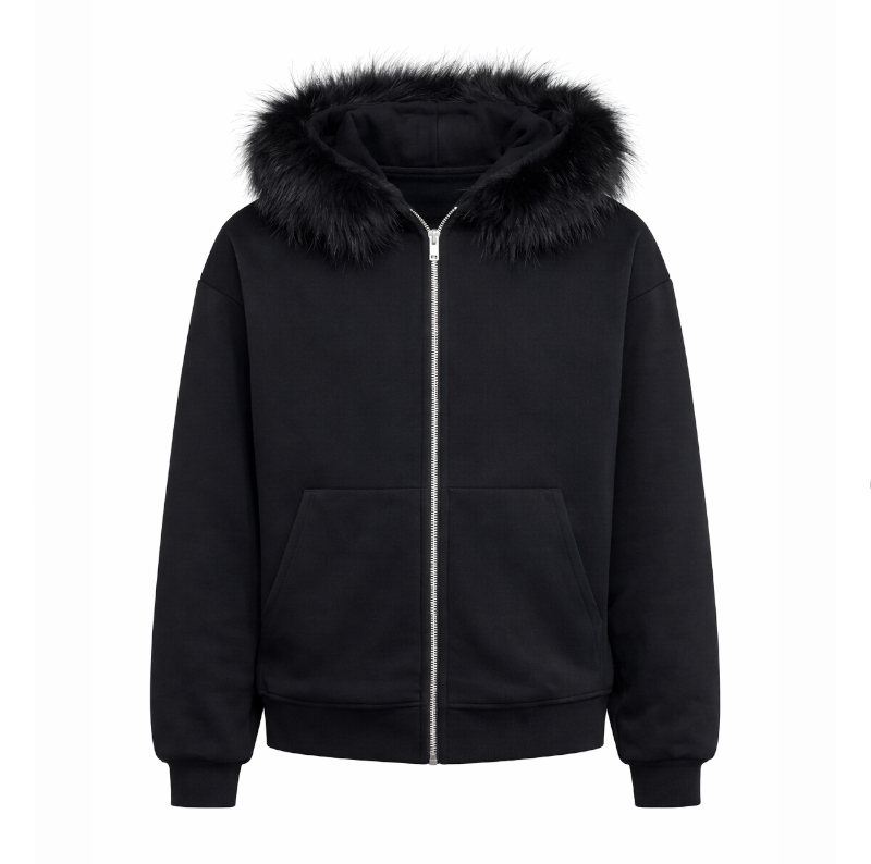 Revision felpa con il pelo total black