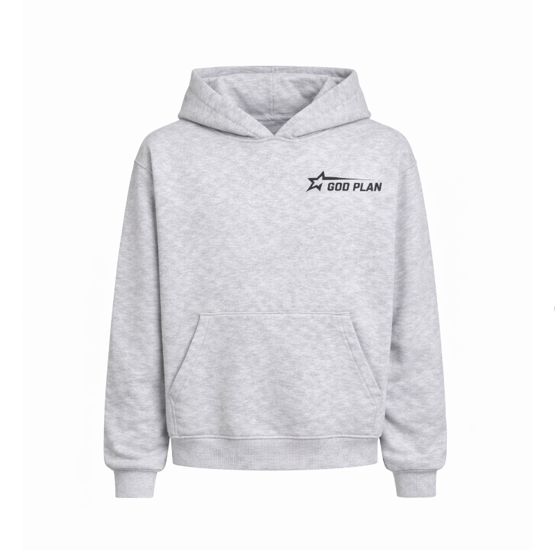God plan perfect hoodie grigio chiaro box logo