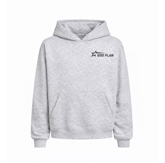 God plan perfect hoodie grigio chiaro box logo
