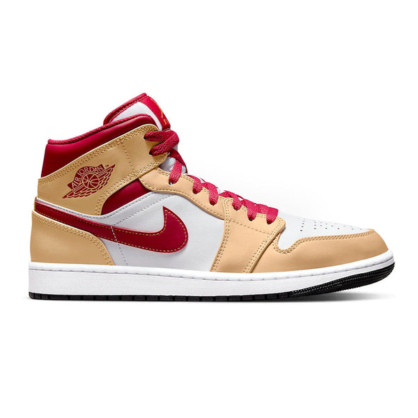 Jordan 1 Mid - Light Curry Cardinal Red