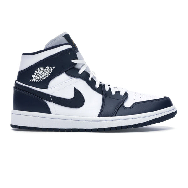 Jordan 1 Mid White Metallic Gold Obsidian